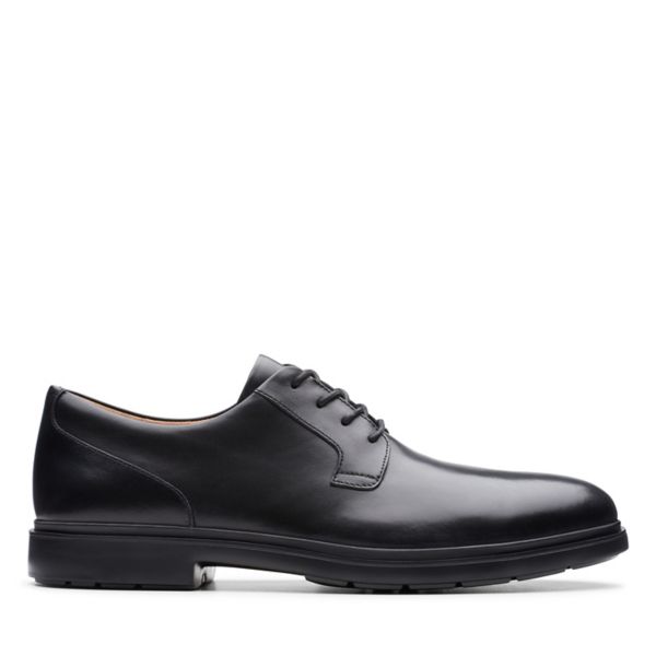 Clarks Mens Un Tailor Tie Wide Fit Shoes Black | USA-8471950
